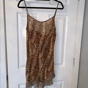 Josie Natori Print Sheer Chemise Slip Lingerie Nightgown size M
